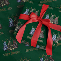 Funny Christmas Hunting Wrapping Paper Roll Season Greetings Camouflage Xmas Tree Reindeers - Wonder Print Shop
