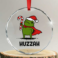 Funny Christmas Huzzah Frog Knight Meme Quote Crystal Glass Ornament - Wonder Print Shop