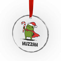 Funny Christmas Huzzah Frog Knight Meme Quote Crystal Glass Ornament - Wonder Print Shop