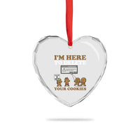 Funny Christmas I Am Here To Delete Your Cookie Heart Crystal Glass Ornament Xmas Gingerbread Lover - Wonder Print Shop