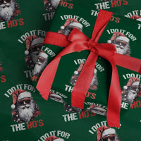 Funny Christmas I Do It For The Ho's Wrapping Paper Roll Cool Santa Face - Wonder Print Shop