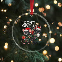 Funny Christmas I Dont Give a Rats Ass Crystal Glass Ornament Donkey And Mouse Xmas Holiday - Wonder Print Shop