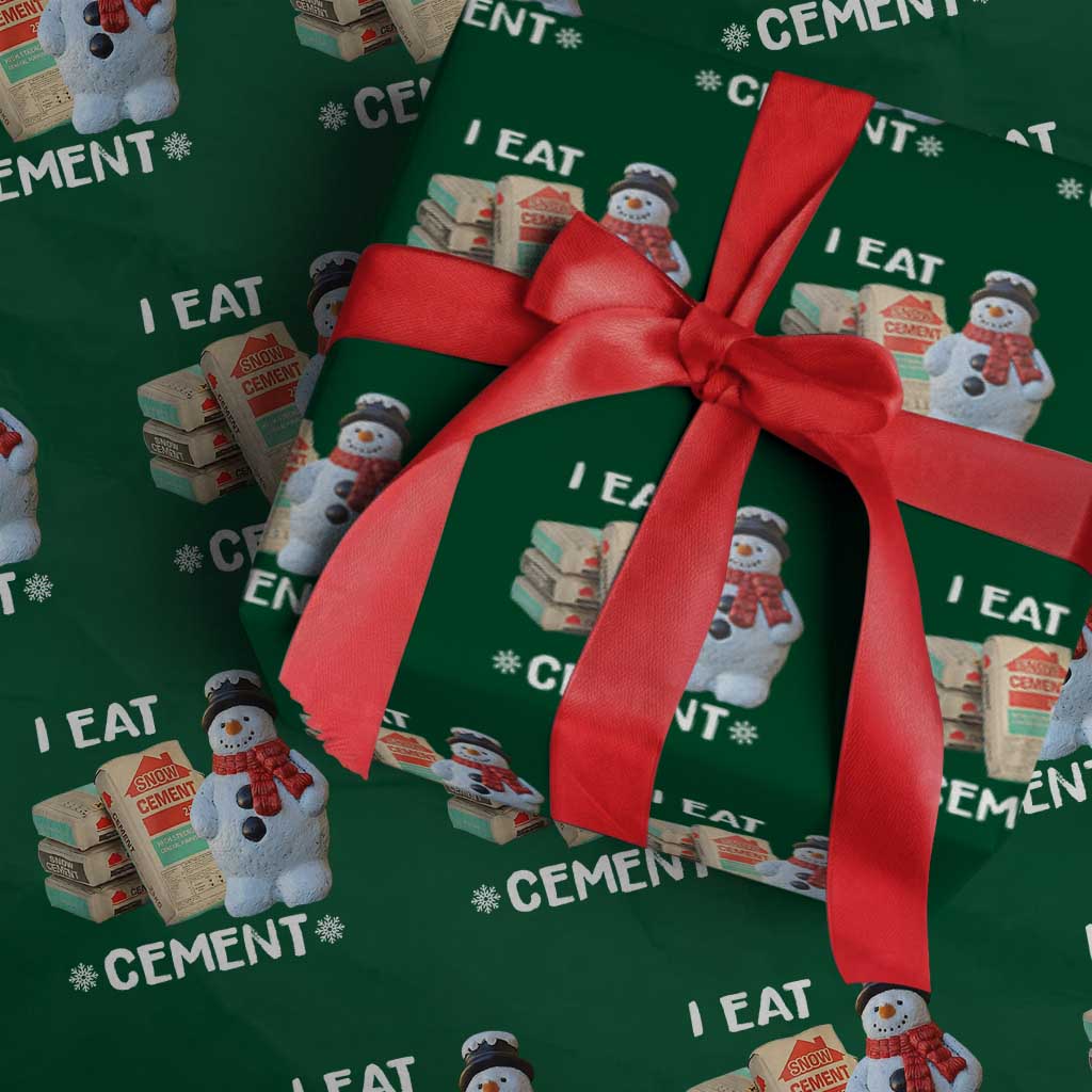 Funny Christmas I Eat Cement Wrapping Paper Roll Snowman Snow Cement Oddly Specific Dank Meme - Wonder Print Shop
