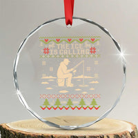 Funny Christmas Ice Fishing Crystal Glass Ornament Merry Fishmas Fish Fishing Ugly Xmas - Wonder Print Shop