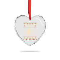 Funny Christmas Ice Fishing Heart Crystal Glass Ornament Merry Fishmas Fish Fishing Ugly Xmas - Wonder Print Shop