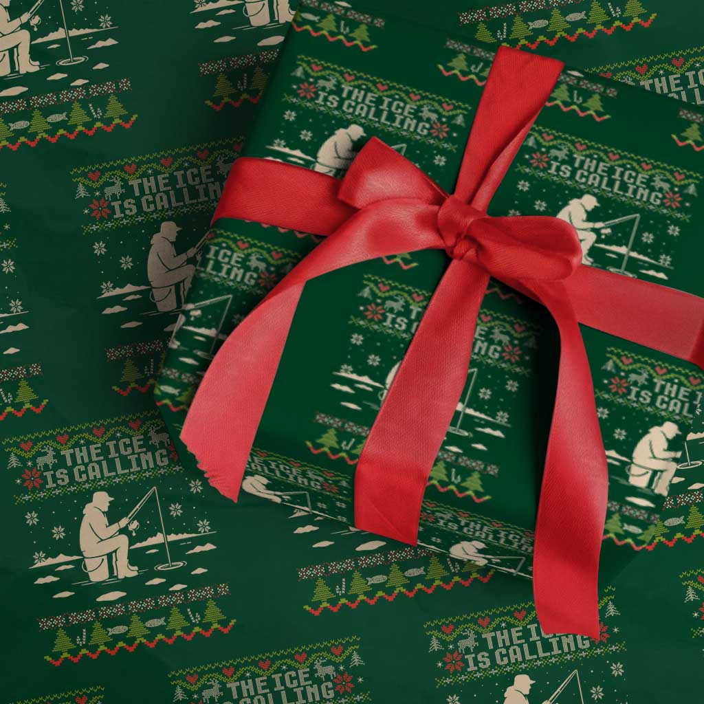 Funny Christmas Ice Fishing Wrapping Paper Roll Merry Fishmas Fish Fishing Ugly Xmas - Wonder Print Shop
