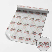 Funny Christmas Ice Hockey Wrapping Paper Roll Tis The Season Santa Elf Hat Hockey Equipment - Wonder Print Shop