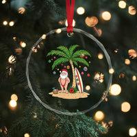 Funny Christmas In July Beach Crystal Glass Ornament Mankini Santa Summer Swimsuit Summer Holiday Vacation Graphic