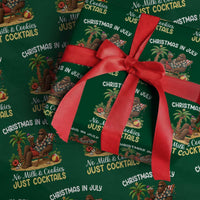 Funny Christmas In July Bigfoot Wrapping Paper Roll No Milk And Cookies Just Cocktails