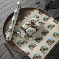 Funny Christmas In July Bigfoot Wrapping Paper Roll Tropical Vacation Graphic