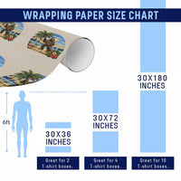 Funny Christmas In July Bigfoot Wrapping Paper Roll Tropical Vacation Graphic