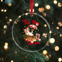 Funny Christmas In July Goose Crystal Glass Ornament Tropical Summer Beach Party