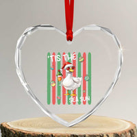 Funny Christmas In July Goose Heart Crystal Glass Ornament Tis The Sea Sun