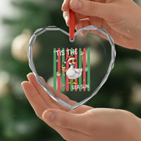 Funny Christmas In July Goose Heart Crystal Glass Ornament Tis The Sea Sun