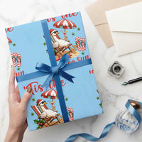Funny Christmas In July Goose Wrapping Paper Roll Tropical Summer Beach Party