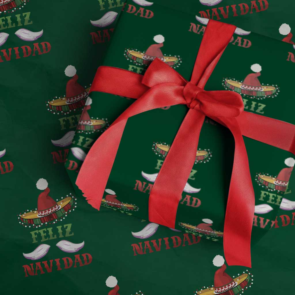 Funny Christmas In Mexico Wrapping Paper Roll Feliz Navidad Sombrero Santa Hat - Wonder Print Shop