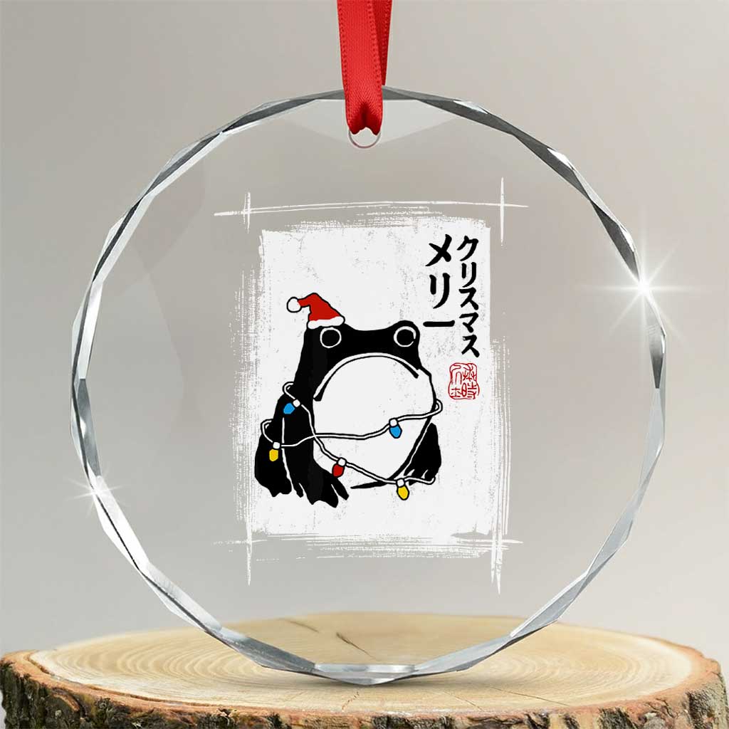 Funny Christmas Japanese Crystal Glass Ornament Santa Frog Ukiyoe Art - Wonder Print Shop