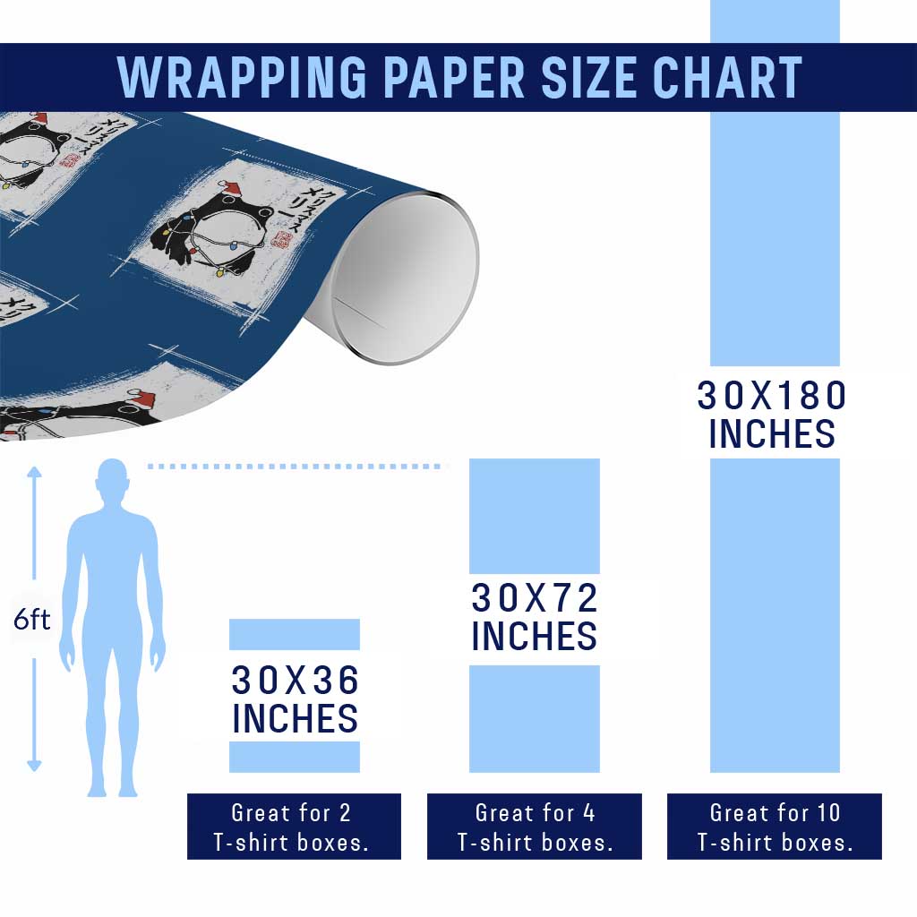 Funny Christmas Japanese Wrapping Paper Roll Santa Frog Ukiyoe Art - Wonder Print Shop