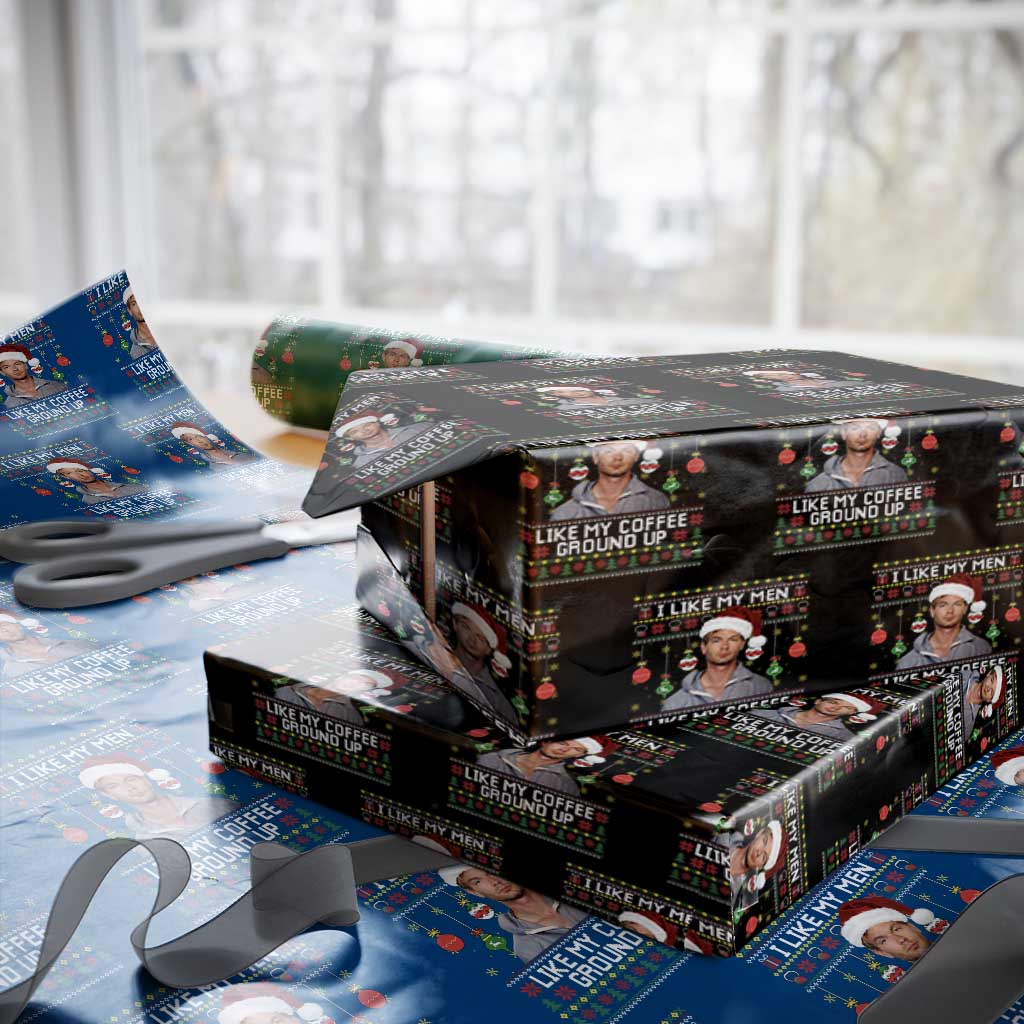 Funny Christmas Jeffrey Dahmer Wrapping Paper Roll I Like My Men Like My Coffee Ground Up Serial Killer - Wonder Print Shop