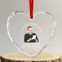 Funny Christmas Jesus Paternity Test Heart Crystal Glass Ornament Joseph You Are Not the Father Holiday Humor - Wonder Print Shop