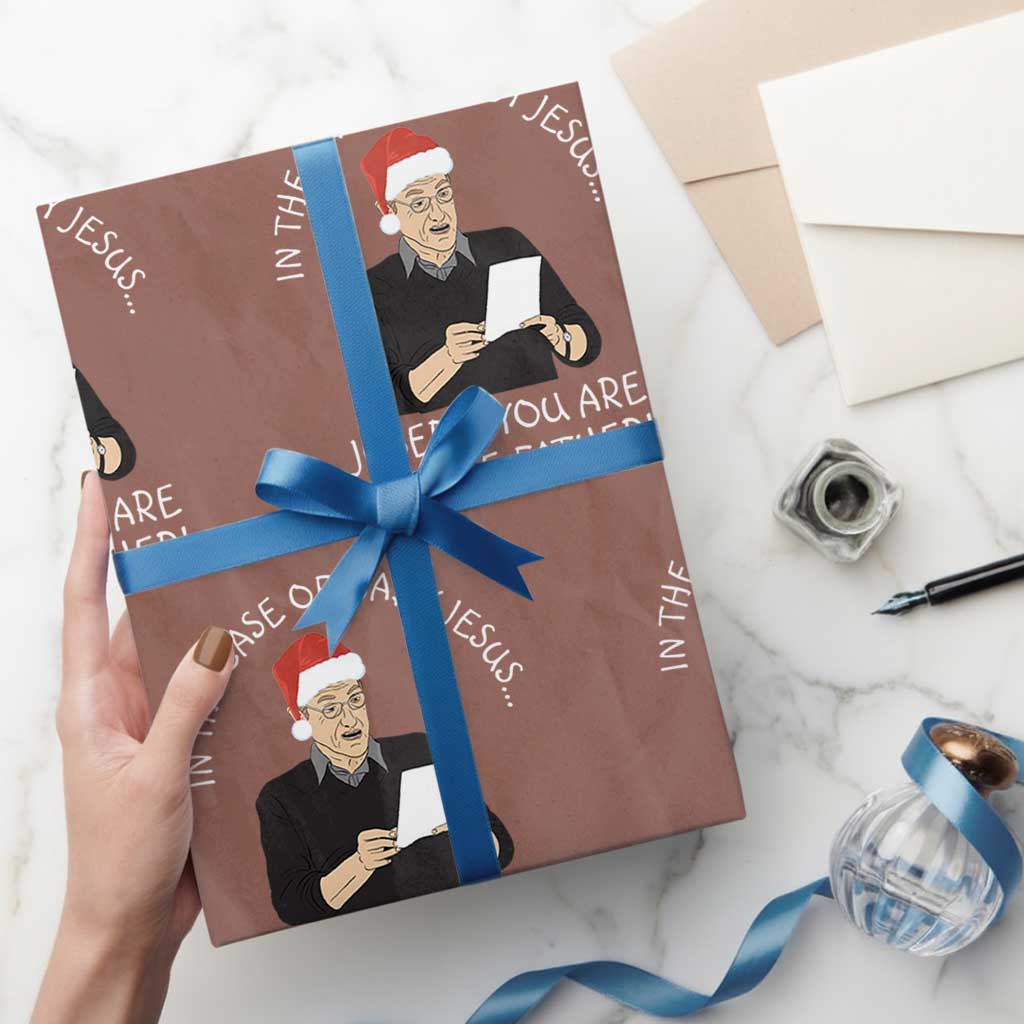 Funny Christmas Jesus Paternity Test Wrapping Paper Roll Joseph You Are Not the Father Holiday Humor - Wonder Print Shop