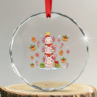 Funny Christmas Kawaii Axolotl Xmas Tree Crystal Glass Ornament - Wonder Print Shop