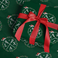 Funny Christmas Lacrosse Lax Stick Santa Hat Wrapping Paper Roll - Wonder Print Shop