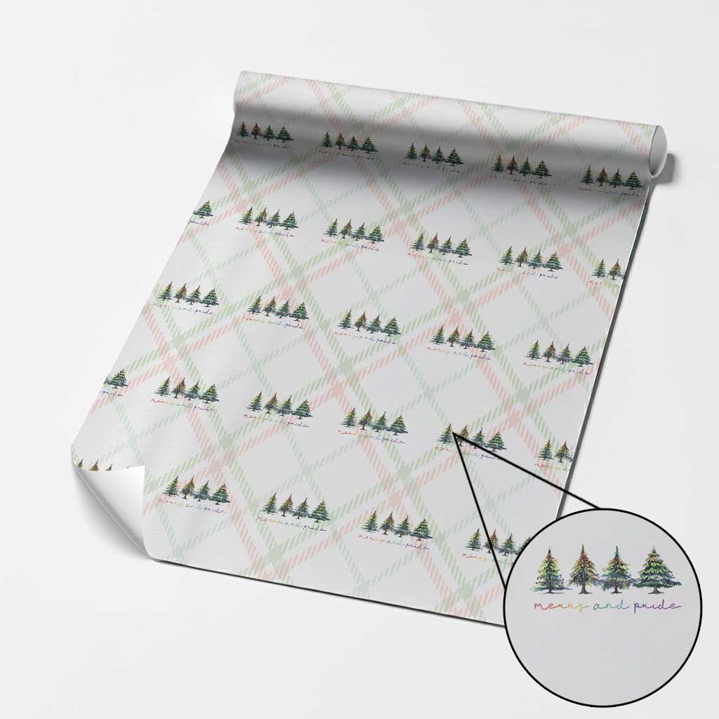 Funny Christmas LGBT Wrapping Paper Roll Merry And Pride Rainbow Xmas Tree - Wonder Print Shop