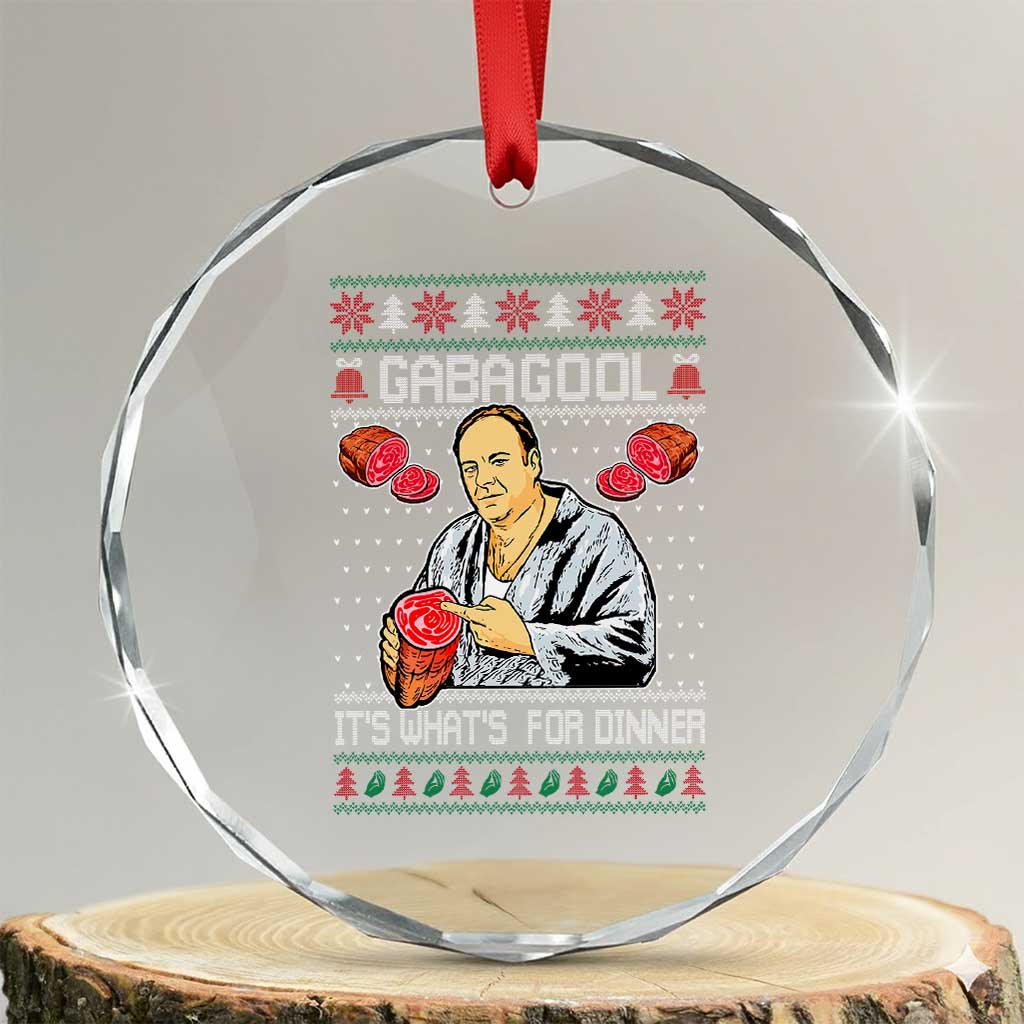 Funny Christmas Mafia Crystal Glass Ornament Gabagool It Is Whats For Dinner Gangster Movie - Wonder Print Shop
