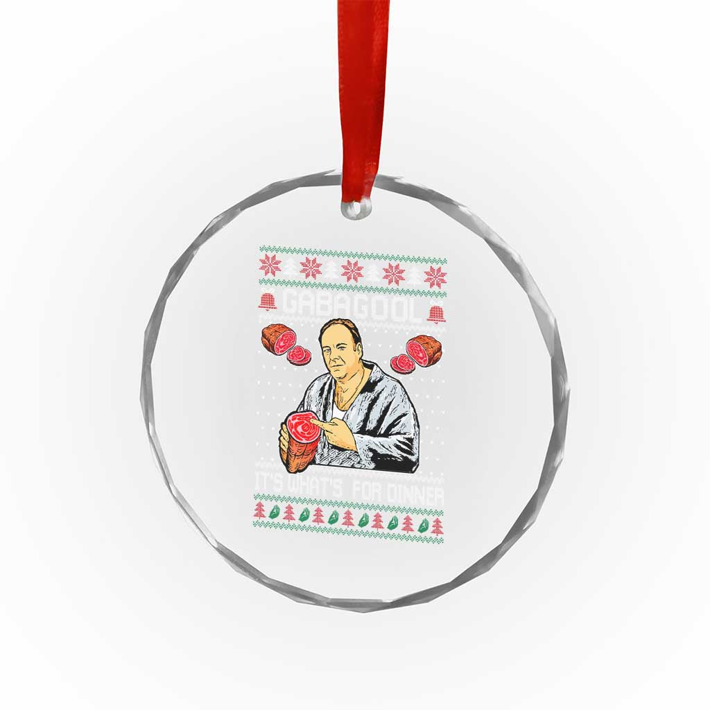 Funny Christmas Mafia Crystal Glass Ornament Gabagool It Is Whats For Dinner Gangster Movie - Wonder Print Shop
