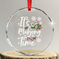 Funny Christmas Mahjong Crystal Glass Ornament It Is Mahjong Time Gambling Xmas Chinese Game - Wonder Print Shop