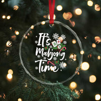 Funny Christmas Mahjong Crystal Glass Ornament It Is Mahjong Time Gambling Xmas Chinese Game - Wonder Print Shop