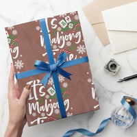 Funny Christmas Mahjong Wrapping Paper Roll It Is Mahjong Time Gambling Xmas Chinese Game - Wonder Print Shop