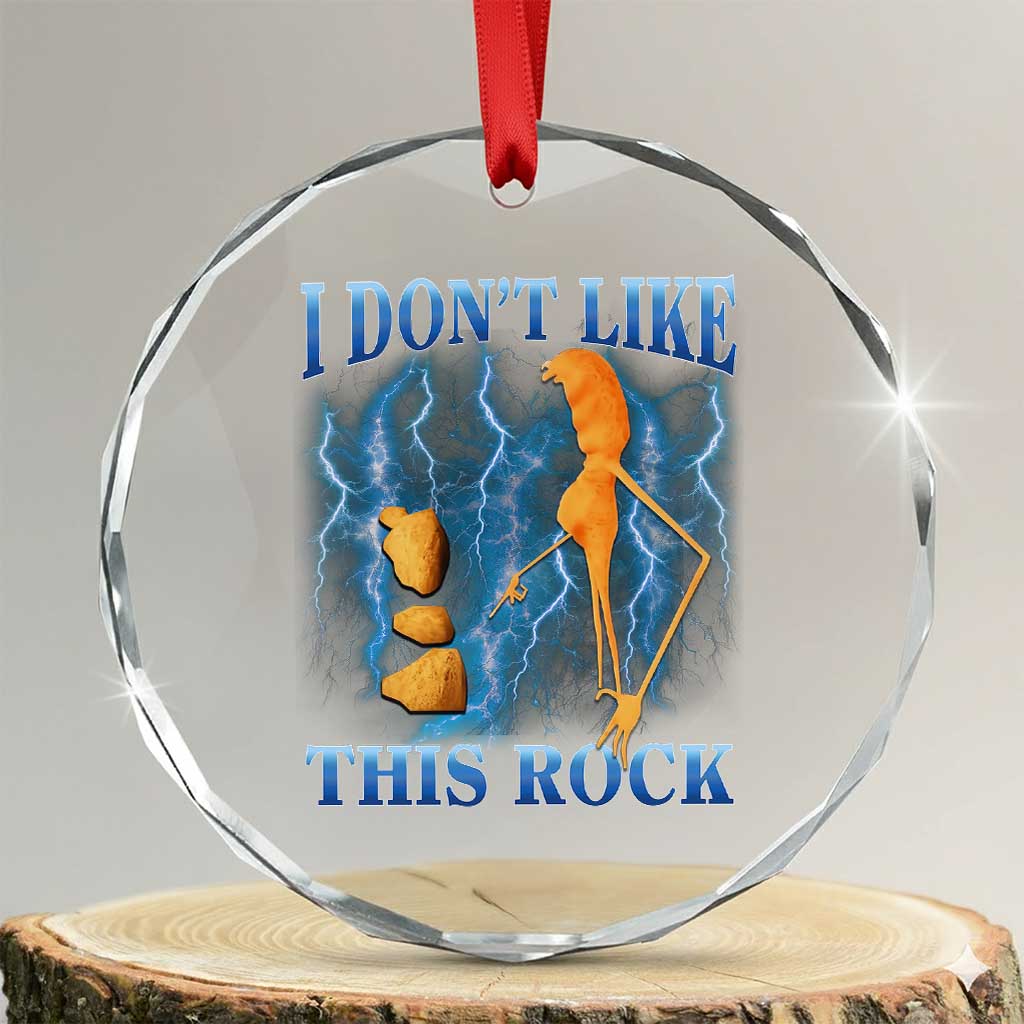 Funny Christmas Marcus The Worm Crystal Glass Ornament I Don't Like This Rock Brain Rot - Wonder Print Shop