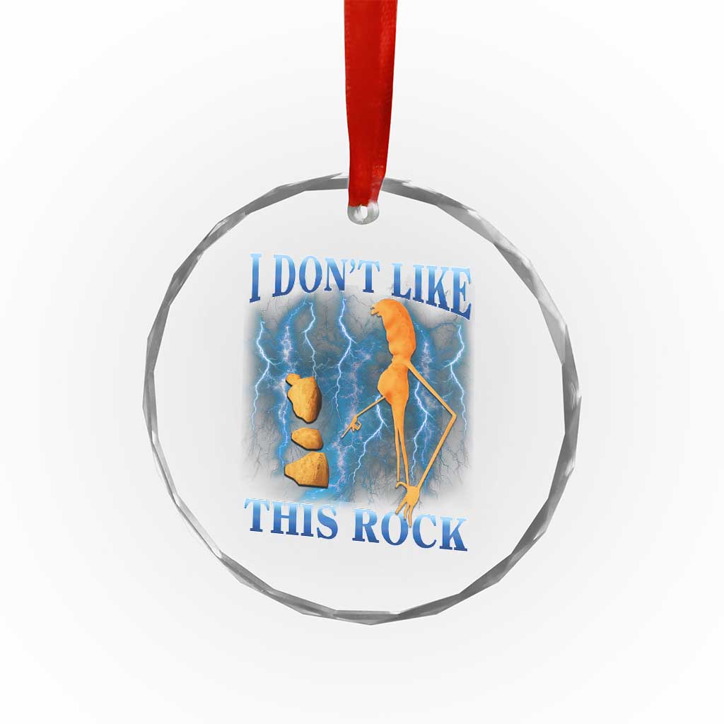 Funny Christmas Marcus The Worm Crystal Glass Ornament I Don't Like This Rock Brain Rot - Wonder Print Shop