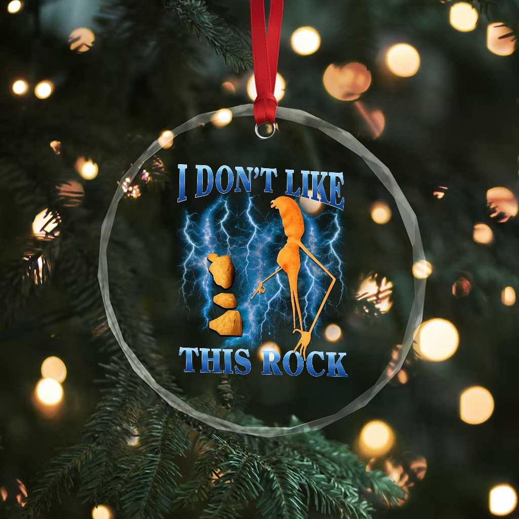 Funny Christmas Marcus The Worm Crystal Glass Ornament I Don't Like This Rock Brain Rot - Wonder Print Shop