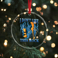 Funny Christmas Marcus The Worm Crystal Glass Ornament I Don't Like This Rock Brain Rot - Wonder Print Shop