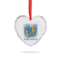 Funny Christmas Marcus The Worm Heart Crystal Glass Ornament I Don't Like This Rock Brain Rot - Wonder Print Shop
