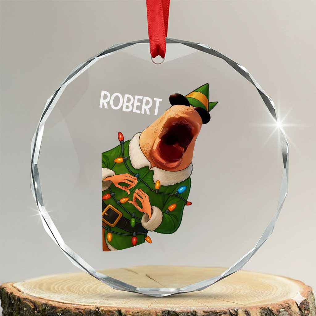 Funny Christmas Marcus The Worm Robert Xmas Elf Crystal Glass Ornament - Wonder Print Shop