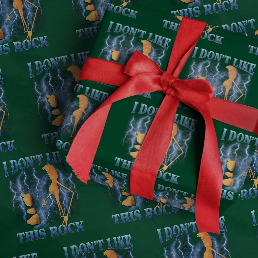 Funny Christmas Marcus The Worm Wrapping Paper Roll I Don't Like This Rock Brain Rot - Wonder Print Shop