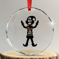 Funny Christmas Matching Family Crystal Glass Ornament I Am Not An Elf Im Just Short TS14