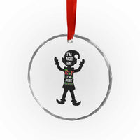 Funny Christmas Matching Family Crystal Glass Ornament I Am Not An Elf Im Just Short TS14