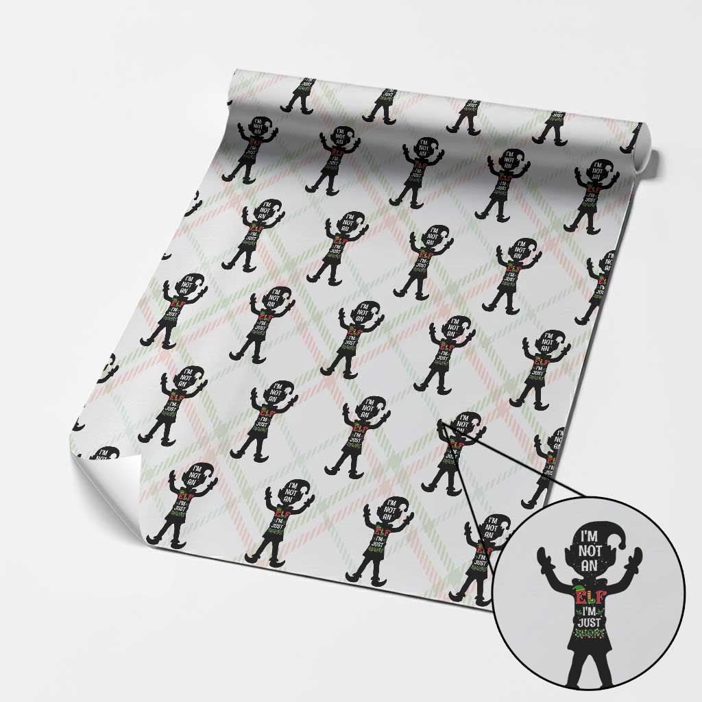 Funny Christmas Matching Family Wrapping Paper Roll I Am Not An Elf Im Just Short - Wonder Print Shop