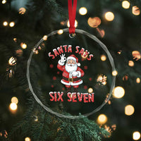 Funny Christmas Meme Gift Crystal Glass Ornament Santa Says Six Seven - Wonder Print Shop