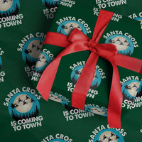 Funny Christmas Motocross Wrapping Paper Roll Santa Cross Is Coming To Town Sport - Wonder Print Shop