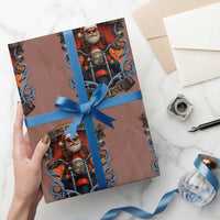 Funny Christmas Motorcycle Santa Wrapping Paper Roll Sons Of Santa North Pole Xmas Biker - Wonder Print Shop