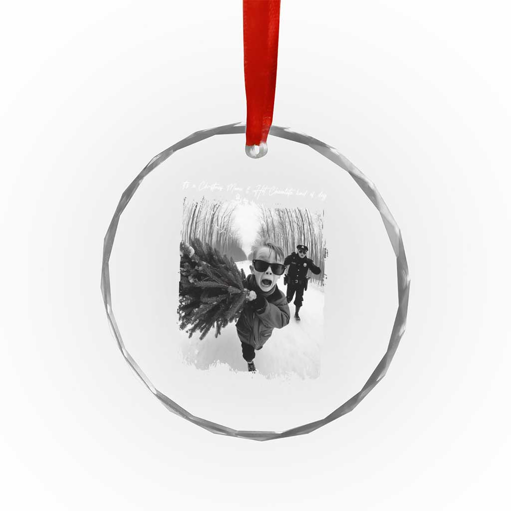 Funny Christmas Movie Crystal Glass Ornament Funny Kevin Home Xmas Meme Alone - Wonder Print Shop