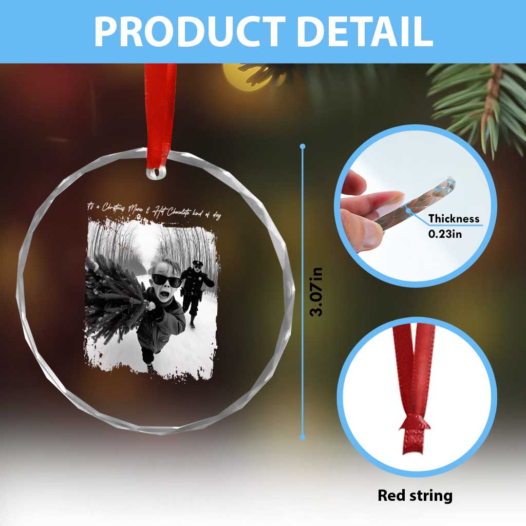 Funny Christmas Movie Crystal Glass Ornament Funny Kevin Home Xmas Meme Alone - Wonder Print Shop