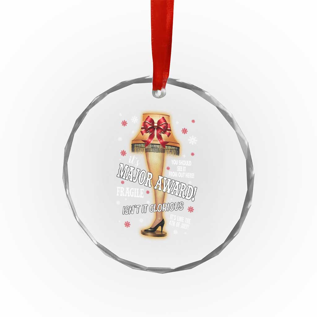 Funny Christmas Movie Crystal Glass Ornament It Is A Major Award Fragile Italian Leg Lamp - Wonder Print Shop