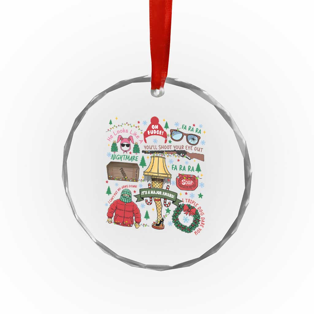 Funny Christmas Movie Crystal Glass Ornament Oh Fudge Bunny Pajama Italian Leg Lamp - Wonder Print Shop